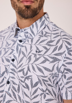 Chemise 100% coton Homme blanc imprimée