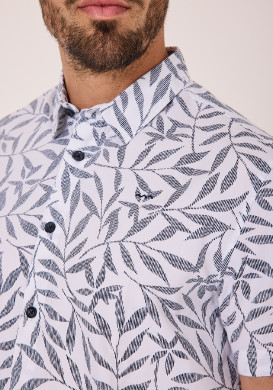 Chemise 100% coton Homme blanc imprimée Chemise 100% coton Homme blanc imprimée