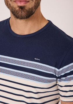 Marinière 100% coton Homme bleu marine