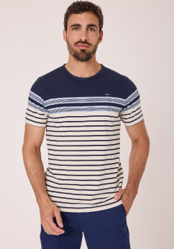 Marinière 100% coton Homme bleu marine