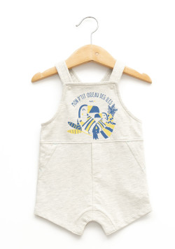 Ensemble salopette 100% coton Garçon gris