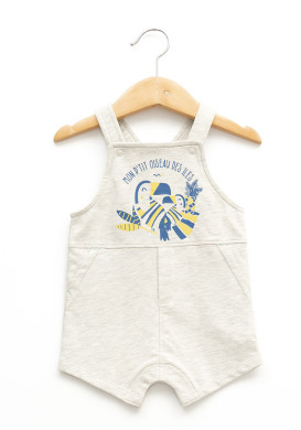 Ensemble salopette 100% coton Garçon gris Ensemble salopette 100% coton Garçon gris