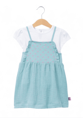 Ensemble robe et tee-shirt 100% coton bébé fille Ensemble robe et tee-shirt 100% coton bébé fille