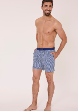 Maillot de bain Homme rayé blanc et bleu