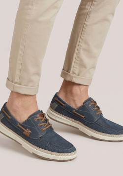 Chaussures bateaux homme bleu denim