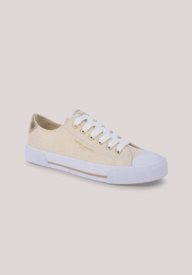 Baskets en toile femme beige irisé Baskets en toile femme beige irisé