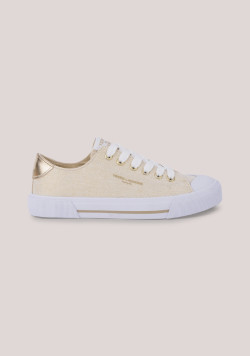 Baskets en toile femme beige irisé