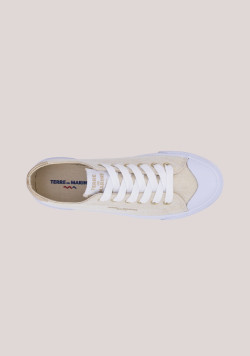 Baskets en toile femme beige irisé