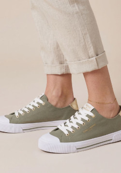 Baskets en toile femme kaki