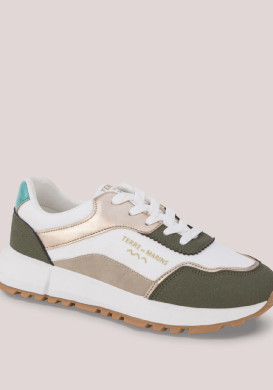 Baskets femme kaki et blanche Baskets femme kaki et blanche