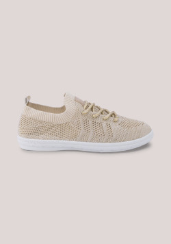 Baskets en toile ajouré beige femme