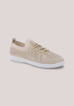 Baskets en toile ajouré beige femme
