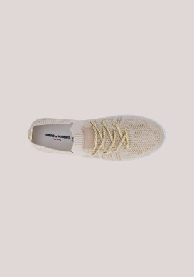 Baskets en toile ajouré beige femme Baskets en toile ajouré beige femme