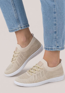 Baskets en toile ajouré beige femme Baskets en toile ajouré beige femme