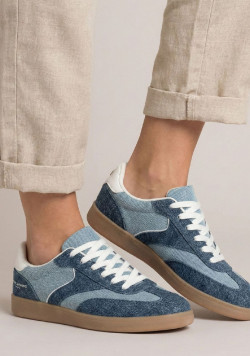 Baskets femme bleu denim