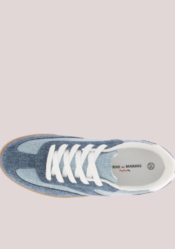 Baskets femme bleu denim