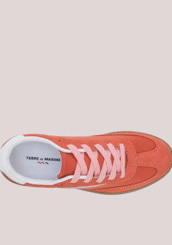 Baskets femme corail