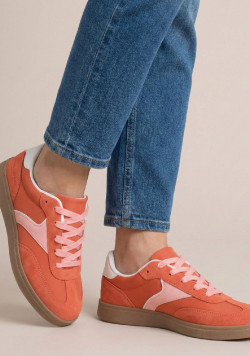 Baskets femme corail
