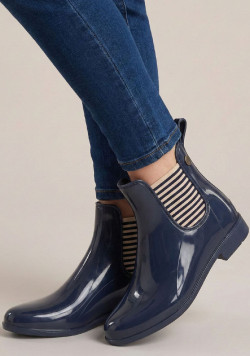 Bottines de pluie femme bleu marine