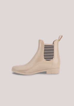 Bottines de pluie femme beige