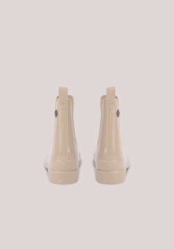 Bottines de pluie femme beige