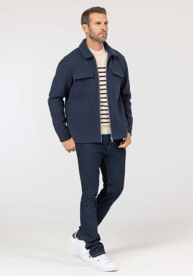 Veste zippée homme bleu marine avec col sherpa - EOM Veste zippée homme bleu marine avec col sherpa - EOM