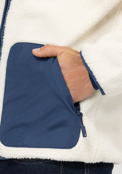 Veste sherpa homme écru et bleu - EOM