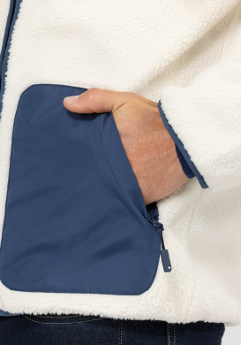 Veste sherpa homme écru et bleu - EOM Veste sherpa homme écru et bleu - EOM