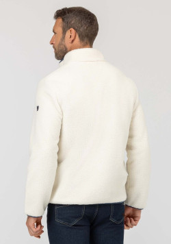 Veste sherpa homme écru et bleu - EOM