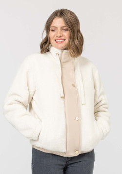 Veste femme sherpa avec détails beige - EOM