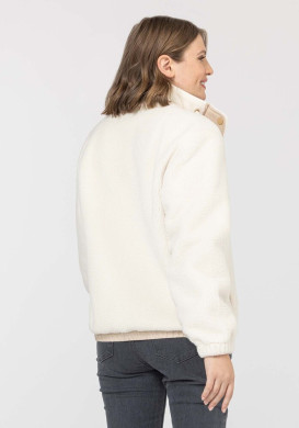 Veste femme sherpa avec détails beige - EOM Veste femme sherpa avec détails beige - EOM