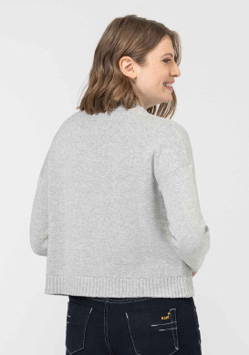 CARDIGAN TRICOT GRIS CHINE GATARINETTE CARDIGAN TRICOT GRIS CHINE GATARINETTE