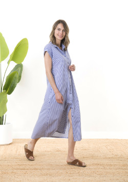 ROBE MC FOND BLANC RAYE BLEU RAPHIE