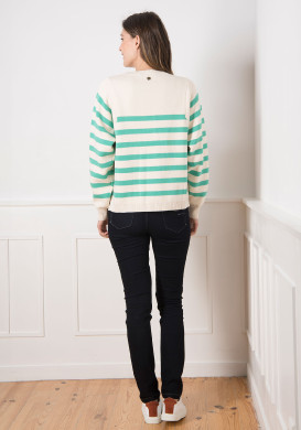 PULL FOND GREGE RAYE VERT KOULI PULL FOND GREGE RAYE VERT KOULI