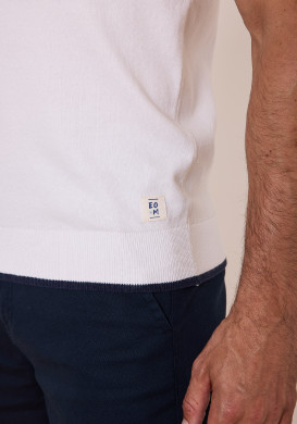 POLO MC NATUREL OULAN Polo tricot homme manches courtes blanc - EOM