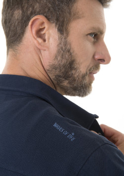 Chemise manches courtes homme 100% coton marine - EOM