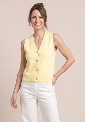 Gilet sans manches femme col V jaune - EOM Gilet sans manches femme col V jaune - EOM