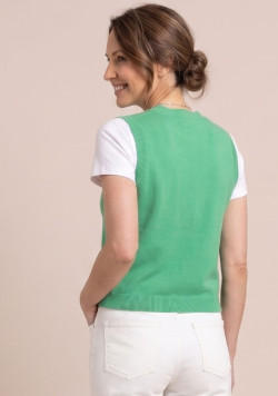 Gilet sans manches femme col V vert - EOM