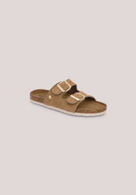 Sandales mules femme deux brides marron Sandales mules femme deux brides marron