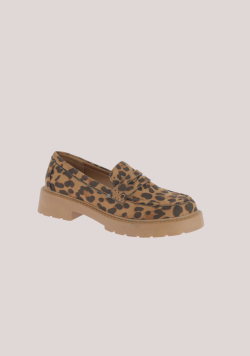 Mocassins femme léopard avec semelles épaisses