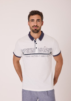 POLO MC BLANC OPTIQUE OLEIL