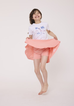 Jupe short fille rose