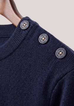 Pull 100% coton Homme bleu marine