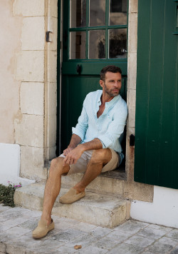 Chemise homme manches longues à rayures bleues ciel - EOM