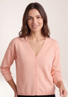 Gilet femme col V rose clair Gilet femme col V rose clair