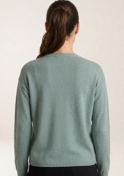 Gilet femme col V vert clair