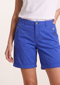 Short en coton Femme bleu