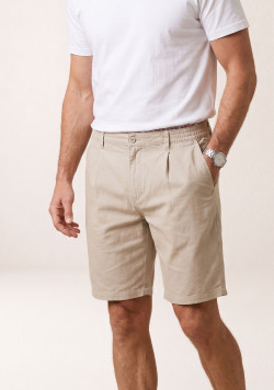 Bermuda en lin Homme beige