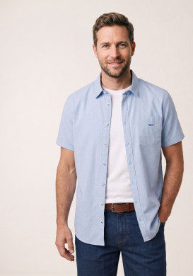 Chemise homme manches courtes 100% coton