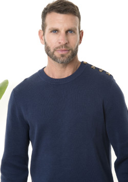 Pull bleu marine Homme coton - EOM